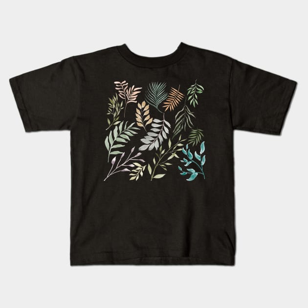 Leaf pattern Kids T-Shirt by Moonance